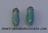 NGP7065 12*30mm - 15*35mm faceted bullet amazonite pendants