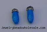 NGP7082 12*30mm - 15*35mm faceted bullet white howlite turquoise pendants