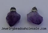 NGP7088 25*35mm - 28*45mm faceted nuggets amethyst pendants