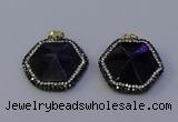 NGP7116 30*30mm hexagon amethyst gemstone pendants wholesale