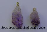 NGP7147 20*40mm - 30*45mm faceted nuggets amethyst pendants