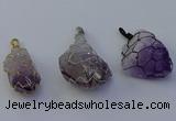 NGP7149 20*40mm - 30*45mm faceted nuggets amethyst pendants