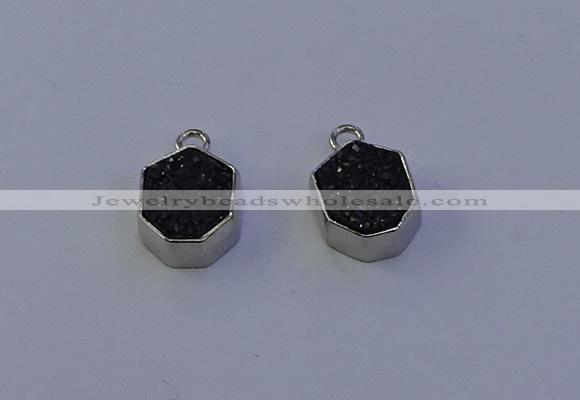 NGP7158 12*15mm plated druzy agate pendants wholesale