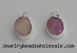 NGP7187 15*20mm oval druzy quartz pendants wholesale