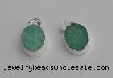 NGP7189 15*20mm oval druzy quartz pendants wholesale