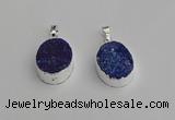 NGP7190 15*20mm oval druzy quartz pendants wholesale