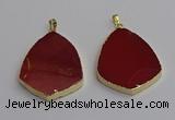 NGP7248 38*50mm flat teardrop mookaite gemstone pendants