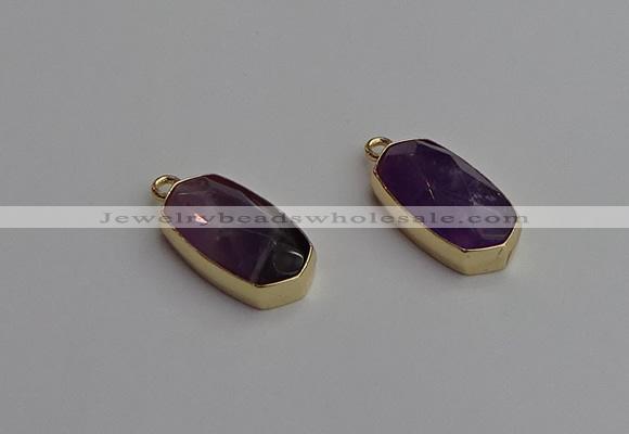 NGP7260 13*25mm faceted freeform amethyst pendants wholesale