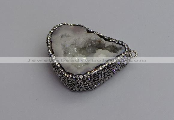 NGP7282 25*35mm - 35*40mm freeform plated druzy agate pendants