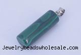 NGP731 8*24mm column natural malachite with 18KGP gemstone pendant