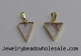 NGP7330 16*18mm - 15*20mm triangle white crystal pendants