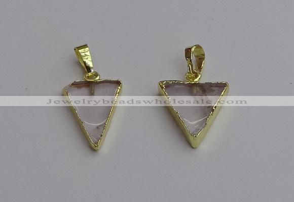 NGP7330 16*18mm - 15*20mm triangle white crystal pendants