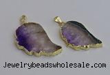 NGP7435 25*45mm - 30*50mm freeform druzy amethyst pendants