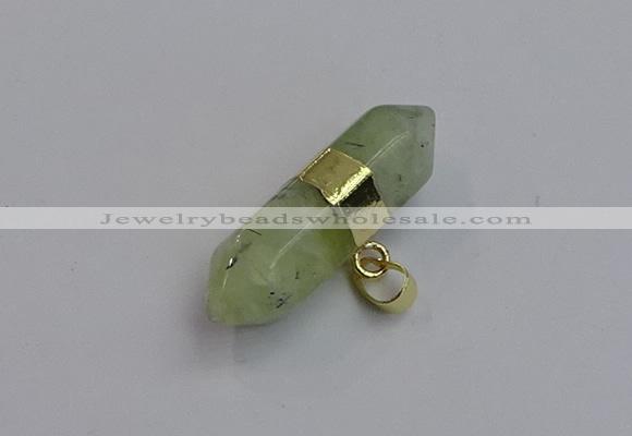 NGP7446 12*45mm sticks green rutilated quartz pendants wholesale