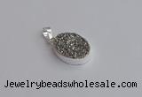 NGP7505 15*20mm oval plated druzy agate gemstone pendants