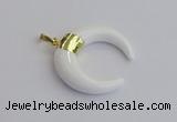 NGP7515 35*38mm horn white porcelain pendants wholesale