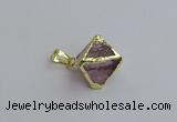 NGP7554 20*22mm amethyst gemstone pendants wholesale