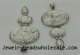 NGP8011 50*82mm - 52*86mm white howlite pendant set jewelry