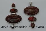 NGP8017 50*82mm - 52*86mm brecciated jasper pendant set jewelry