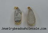 NGP8500 15*33mm - 17*40mm flat teardrop druzy agate pendants