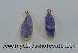 NGP8502 15*33mm - 17*40mm flat teardrop druzy agate pendants