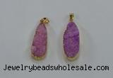 NGP8503 15*33mm - 17*40mm flat teardrop druzy agate pendants