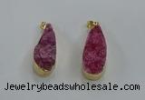 NGP8504 15*33mm - 17*40mm flat teardrop druzy agate pendants