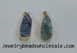 NGP8505 15*33mm - 17*40mm flat teardrop druzy agate pendants