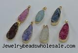 NGP8509 15*33mm - 17*40mm flat teardrop druzy agate pendants