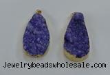 NGP8513 25*48mm - 27*52mm flat teardrop druzy agate pendants