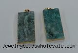 NGP8527 25*50mm - 27*53mm rectangle druzy agate pendants