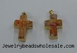 NGP8533 22*30mm - 25*35mm cross druzy agate pendants wholesale