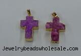 NGP8535 22*30mm - 25*35mm cross druzy agate pendants wholesale