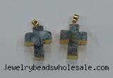 NGP8538 22*30mm - 25*35mm cross druzy agate pendants wholesale