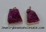 NGP8546 25*33mm - 30*35mm trapezoid druzy agate pendants