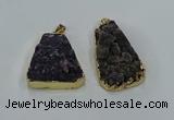 NGP8550 25*33mm - 30*35mm trapezoid druzy agate pendants