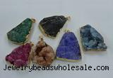 NGP8572 28*45mm - 35*50mm freeform druzy agate pendants wholesale