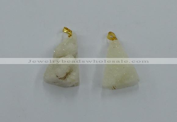 NGP8574 18*25mm - 25*40mm triangle druzy agate pendants wholesale