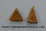 NGP8575 18*25mm - 25*40mm triangle druzy agate pendants wholesale