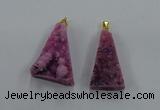 NGP8578 18*25mm - 25*40mm triangle druzy agate pendants wholesale