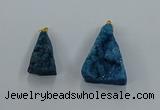 NGP8579 18*25mm - 25*40mm triangle druzy agate pendants wholesale