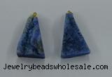 NGP8581 18*25mm - 25*40mm triangle druzy agate pendants wholesale