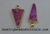 NGP8596 13*40mm - 20*35mm triangle druzy agate pendants wholesale