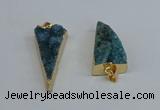 NGP8599 13*40mm - 20*35mm triangle druzy agate pendants wholesale