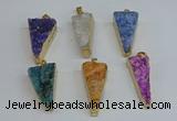 NGP8602 13*40mm - 20*35mm triangle druzy agate pendants wholesale