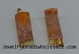 NGP8605 15*35mm - 16*40mm rectangle druzy agate pendants wholesale