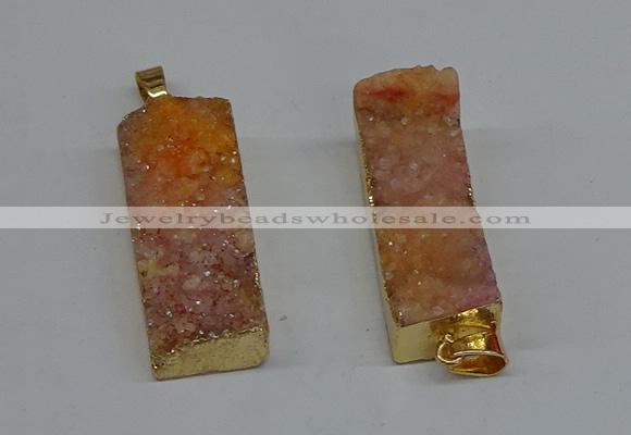 NGP8605 15*35mm - 16*40mm rectangle druzy agate pendants wholesale