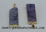 NGP8606 15*35mm - 16*40mm rectangle druzy agate pendants wholesale