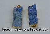 NGP8609 15*35mm - 16*40mm rectangle druzy agate pendants wholesale