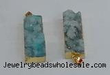 NGP8610 15*35mm - 16*40mm rectangle druzy agate pendants wholesale